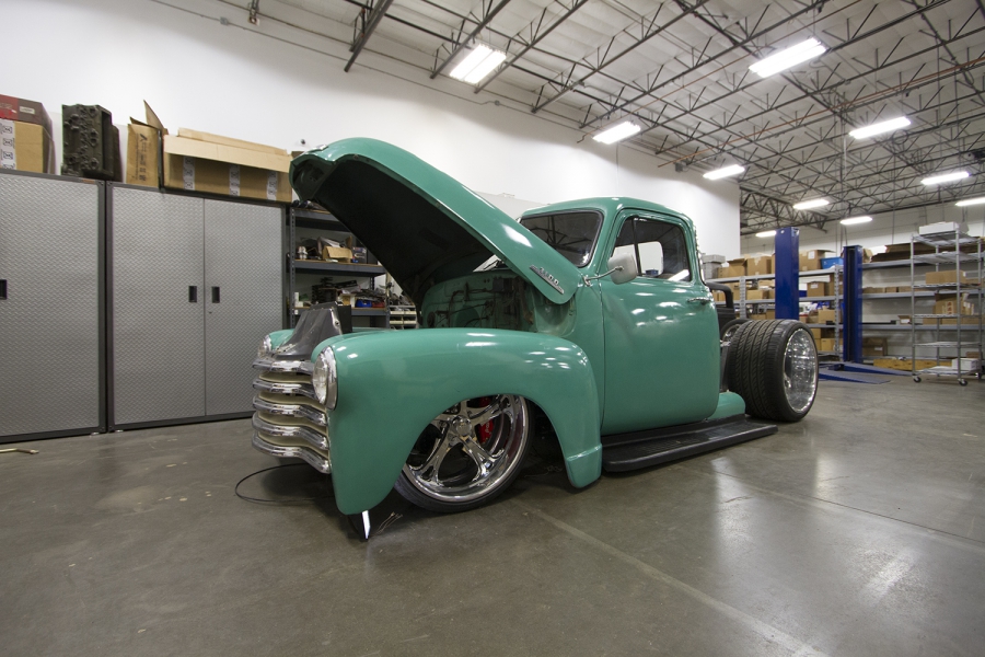 1953 Chevy 3100 slammed on US MAGS & Pirelli tires.